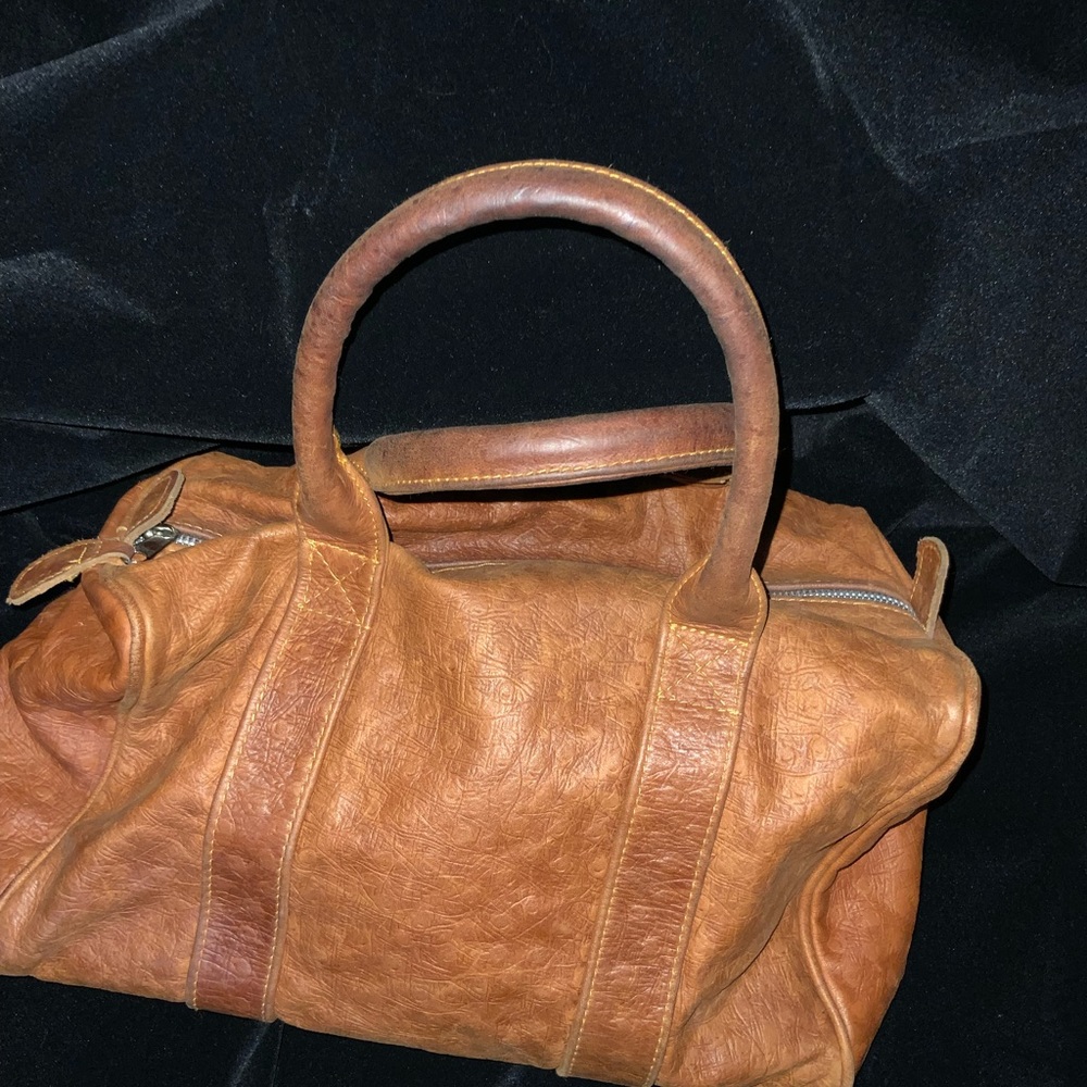 Maria Turgeon brown leather handbag